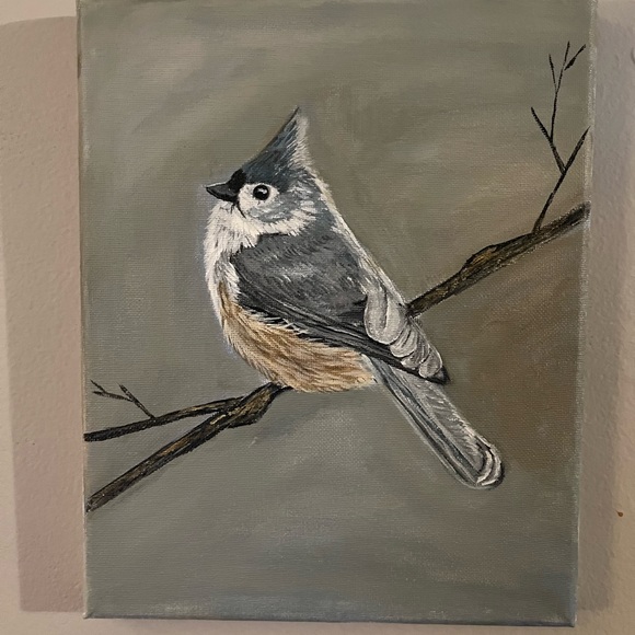 Original painting of a backyard bird the Titmouse - Picture 2 of 2